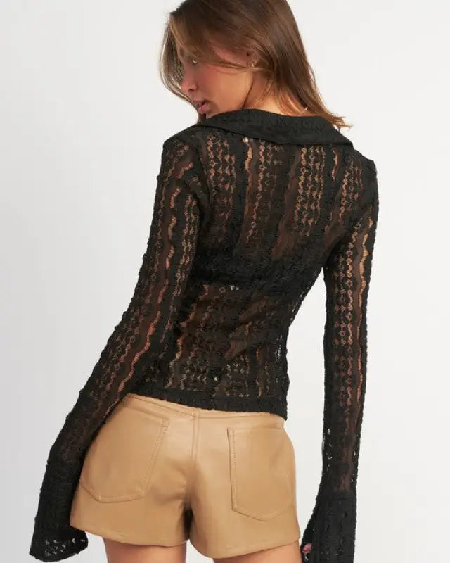 Bell Sleeve Lace Shirt Top