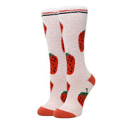 Berry - Women’s fuzzy crew socks multicolor / WS