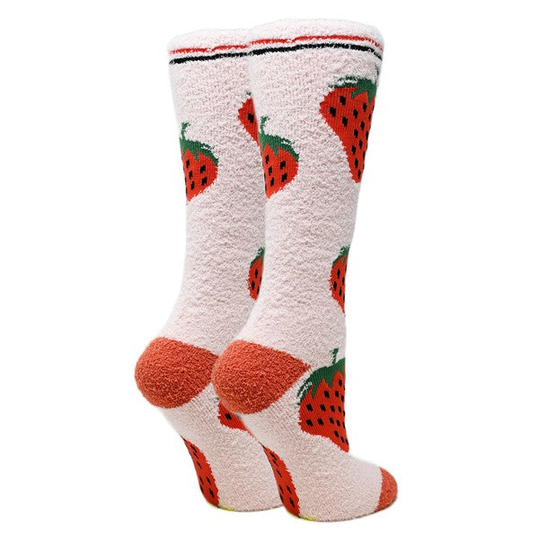 Berry - Women’s fuzzy crew socks multicolor / WS