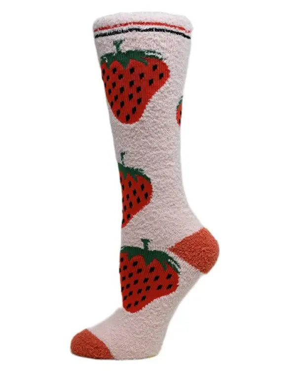 Berry - Women’s fuzzy crew socks multicolor / WS