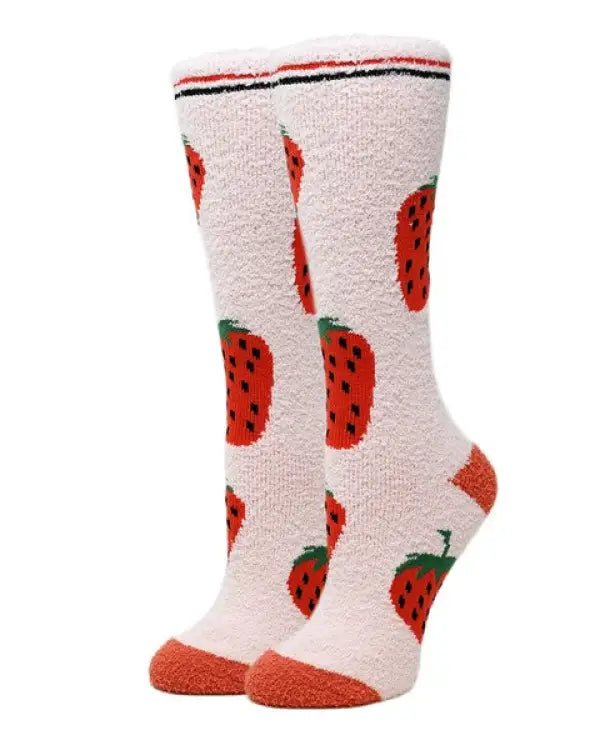 Berry - Women’s fuzzy crew socks multicolor / WS