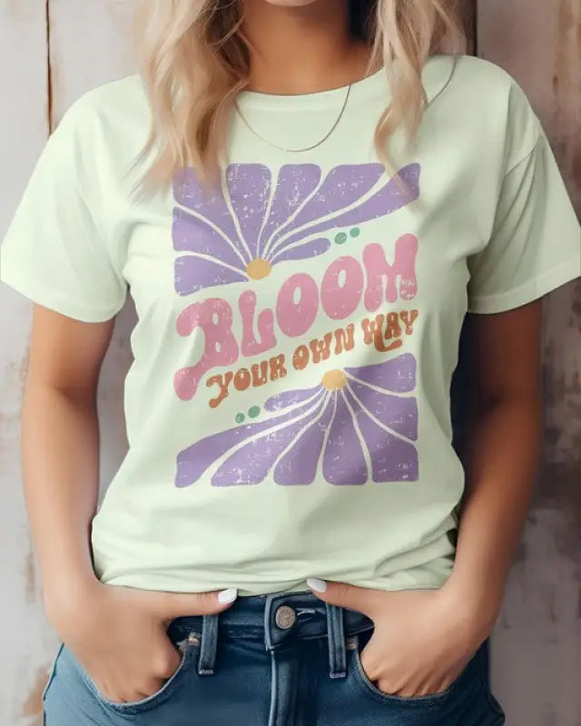 Bloom Your Own Way Boho Graphic Tee - Citron / S