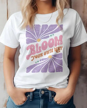 Bloom Your Own Way Boho Graphic Tee - White / S