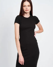 Bodycon Short Sleeve Midi Dress