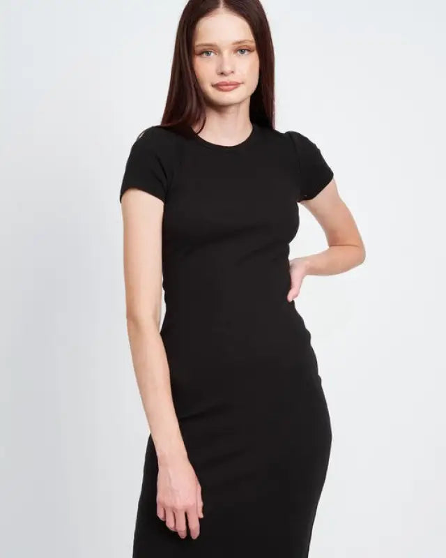 Bodycon Short Sleeve Midi Dress