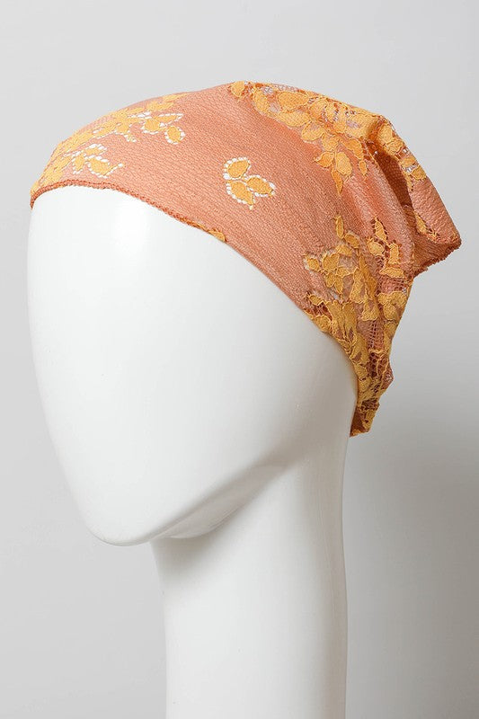 Bohemian Floral Lace Headscarf