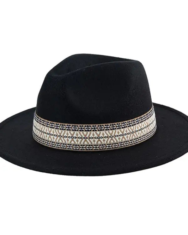 Boho Embroidered Fedora Hat