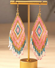 Boho seed bead drop earrings - Rings