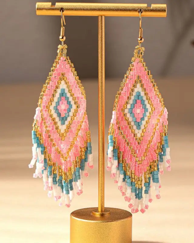 Boho seed bead drop earrings - Rings