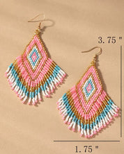 Boho seed bead drop earrings - Rings