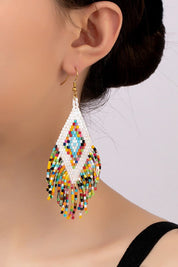 Boho seed bead drop earrings - Rings