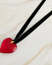 Bold In Red Black Sash Necklace