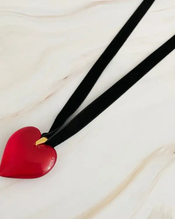 Bold In Red Black Sash Necklace