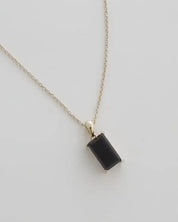 Bonbon Black Crystal Necklace - Gold / One Size