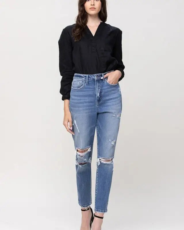 Brianne Super High Rise Stretch Mom Jeans