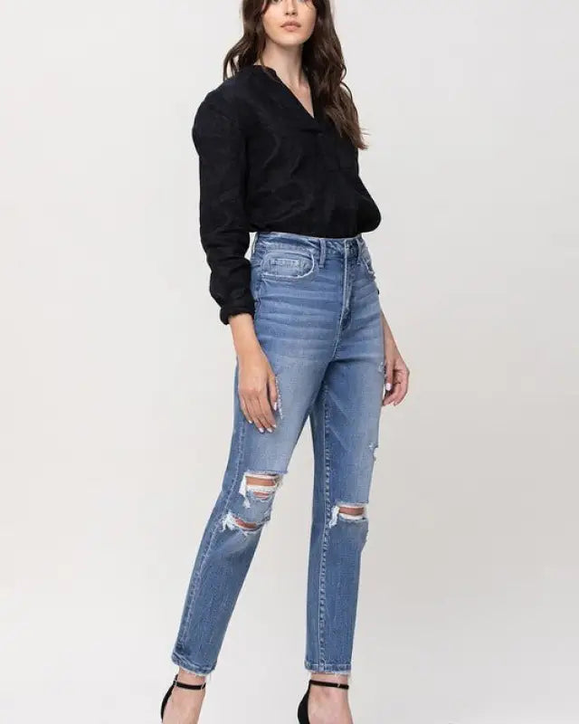 Brianne Super High Rise Stretch Mom Jeans