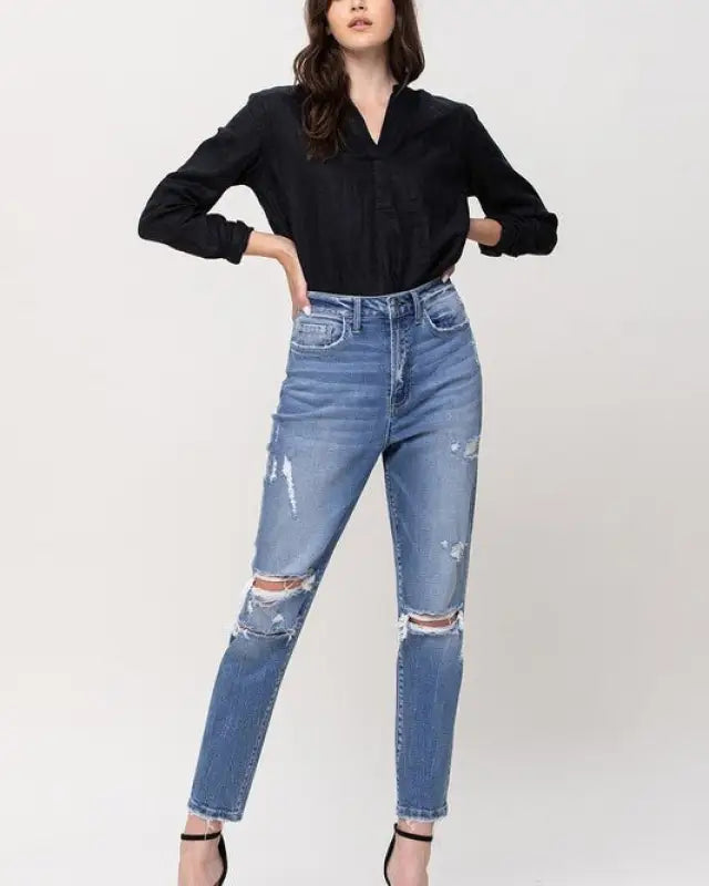 Brianne Super High Rise Stretch Mom Jeans