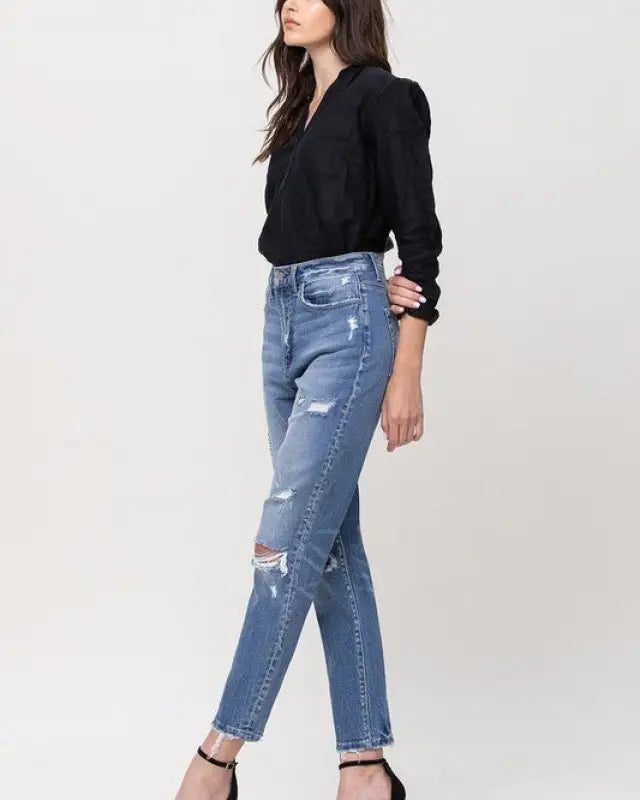 Brianne Super High Rise Stretch Mom Jeans