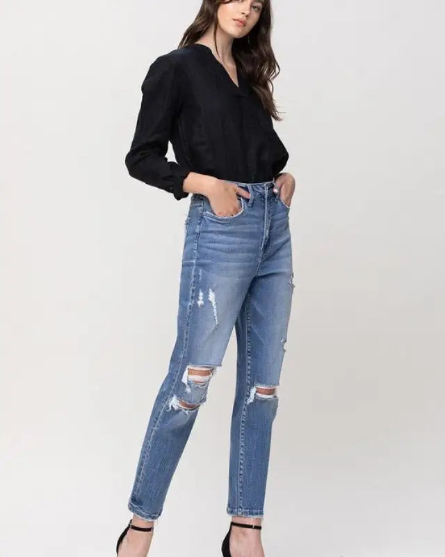 Brianne Super High Rise Stretch Mom Jeans