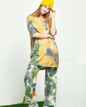 BRUSHED RIB TIE DYE SET - Green / S