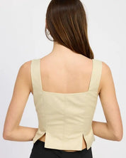 BUSTIER TOP WITH SLIT DETAIL