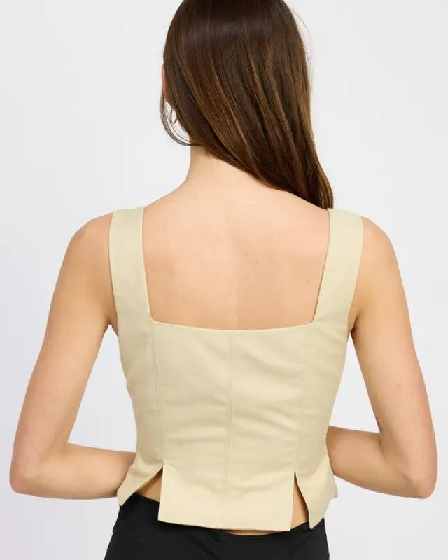 BUSTIER TOP WITH SLIT DETAIL