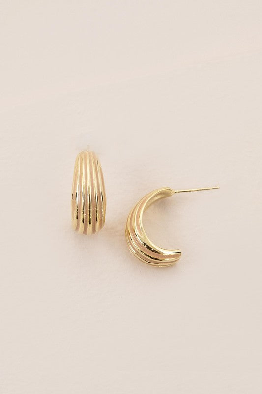 Calico Curved Earrings - Gold / OS