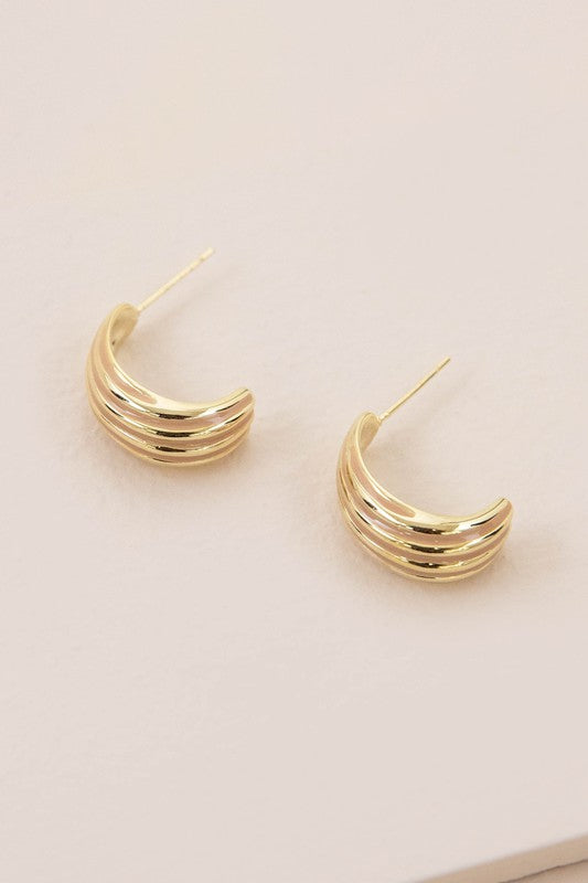 Calico Curved Earrings - Gold / OS