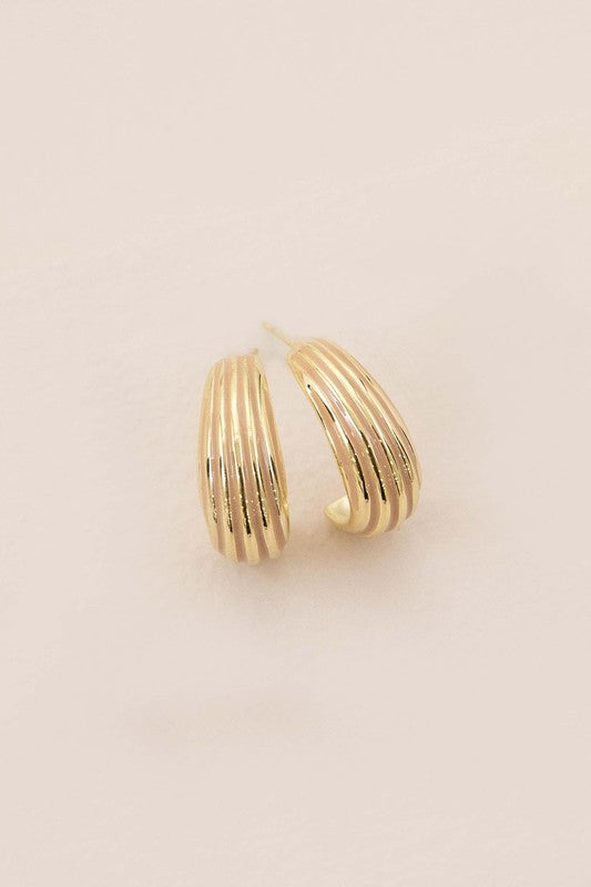 Calico Curved Earrings - Gold / OS