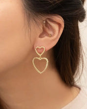 Cara Heart Drop Earrings