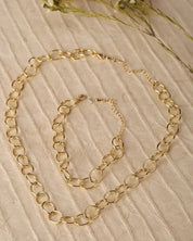 Chain bracelet and necklace set - gold / m