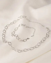 Chain bracelet and necklace set - silver / m