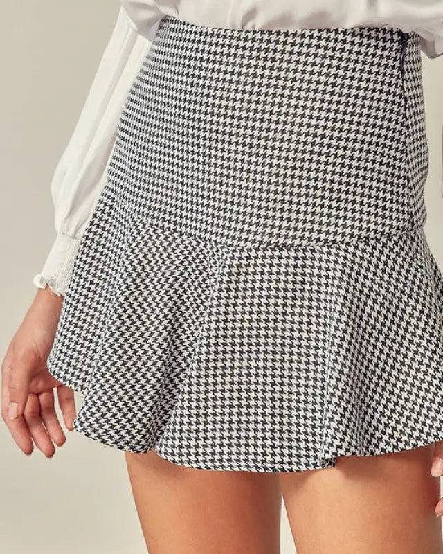 Checkered A-Line Skort