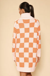 Checkered turtleneck sweater dress - Dresses
