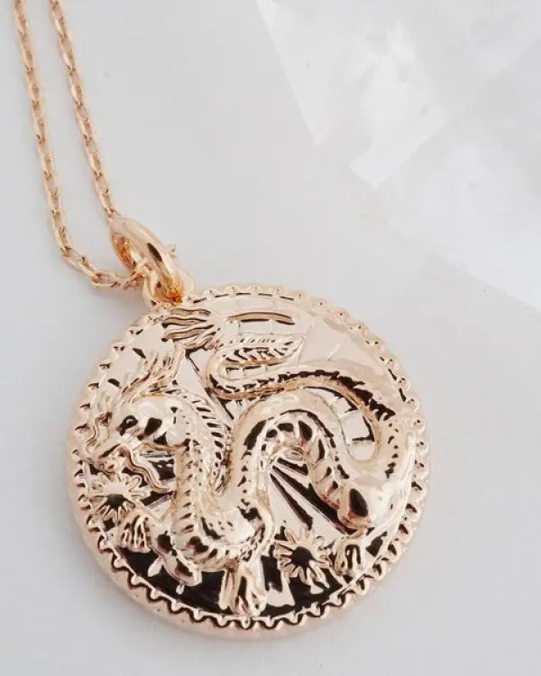 Chinese Zodiac Coin Necklace - Dragon