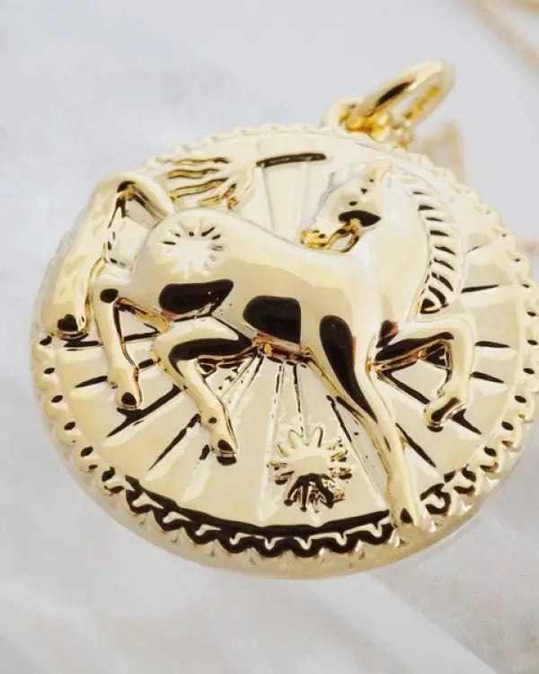 Chinese Zodiac Coin Necklace - Horse