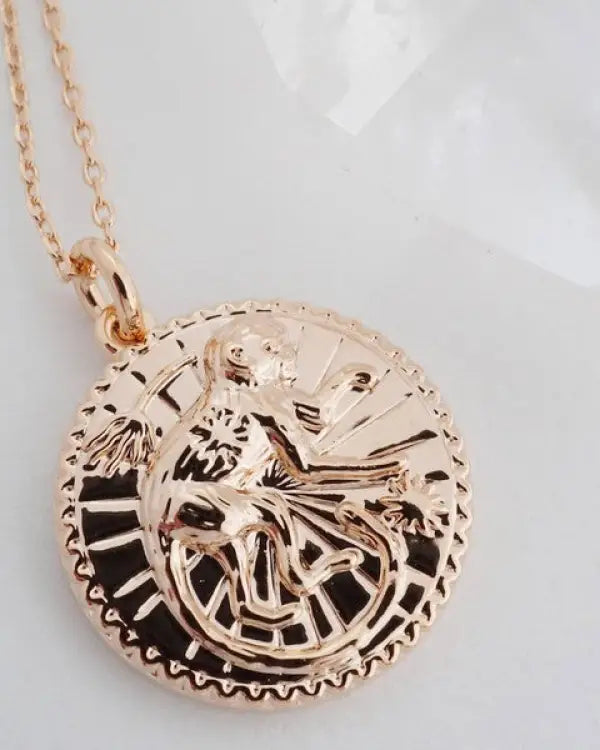 Chinese Zodiac Coin Necklace - Monkey