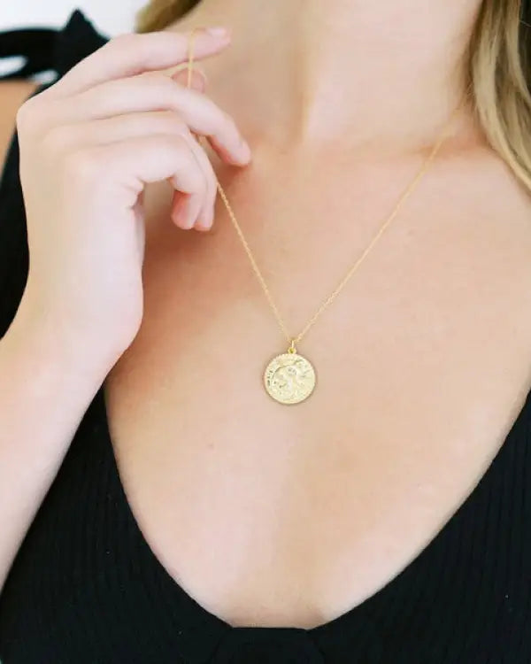 Chinese Zodiac Coin Necklace - Monkey