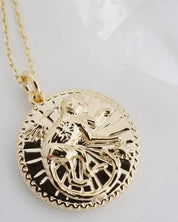 Chinese Zodiac Coin Necklace - Monkey Gold / One Size