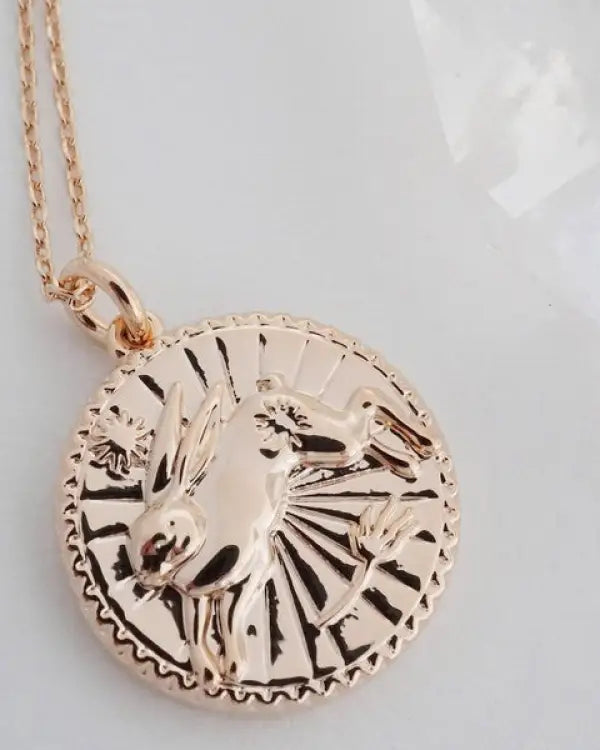 Chinese Zodiac Coin Necklace - Rabbit