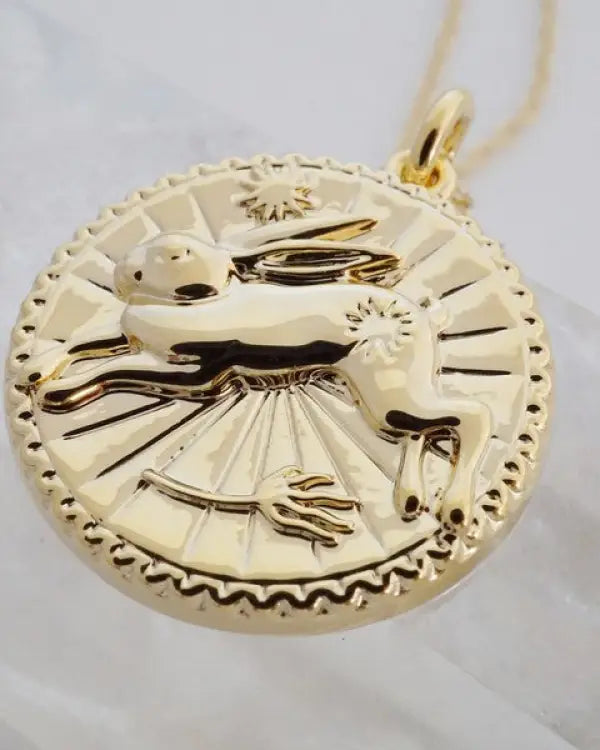 Chinese Zodiac Coin Necklace - Rabbit