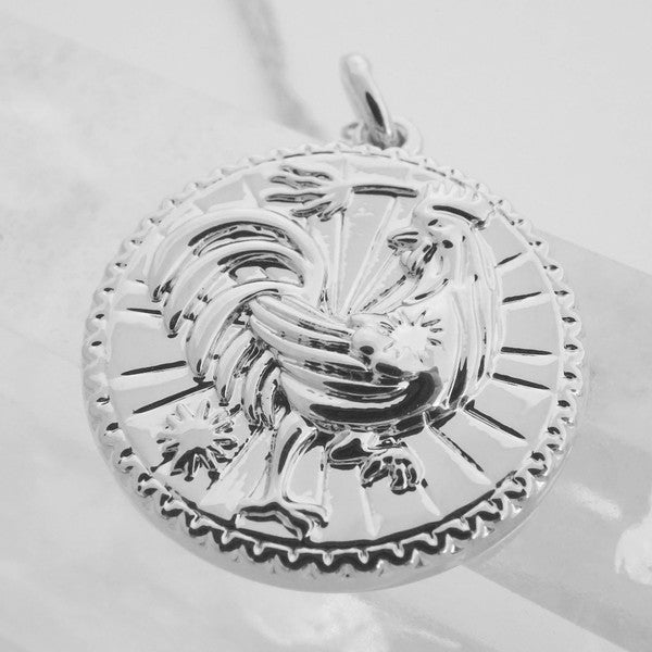 Chinese Zodiac Coin Necklace - Rooster