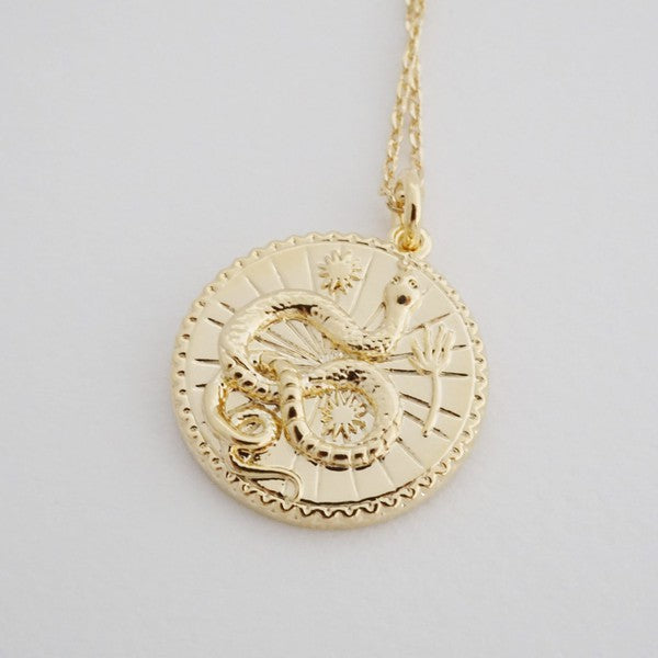 Chinese Zodiac Coin Necklace - Snake