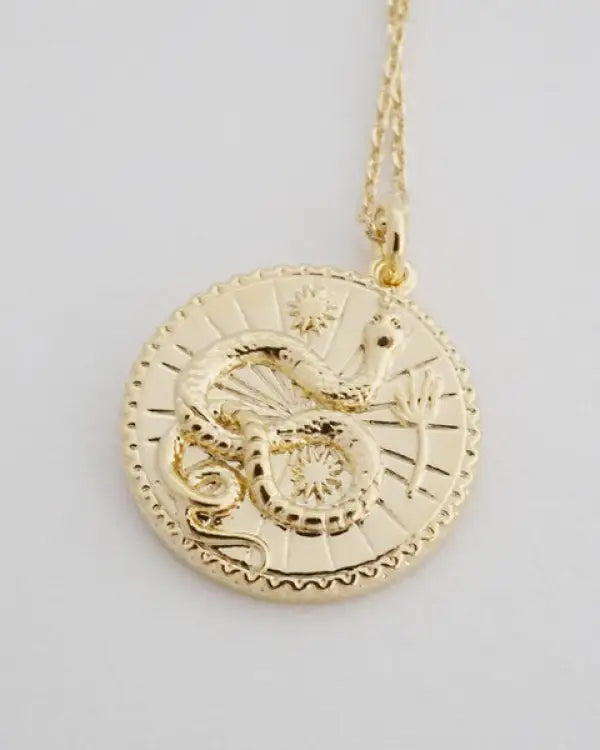 Chinese Zodiac Coin Necklace - Snake