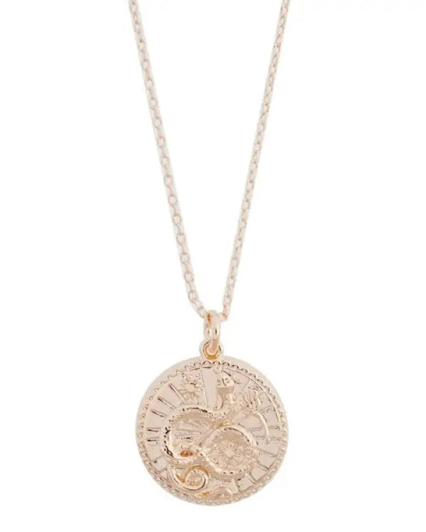 Chinese Zodiac Coin Necklace - Snake