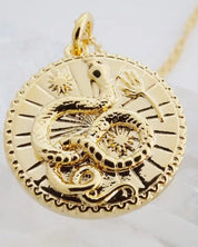 Chinese Zodiac Coin Necklace - Snake