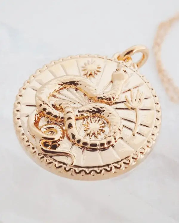 Chinese Zodiac Coin Necklace - Snake