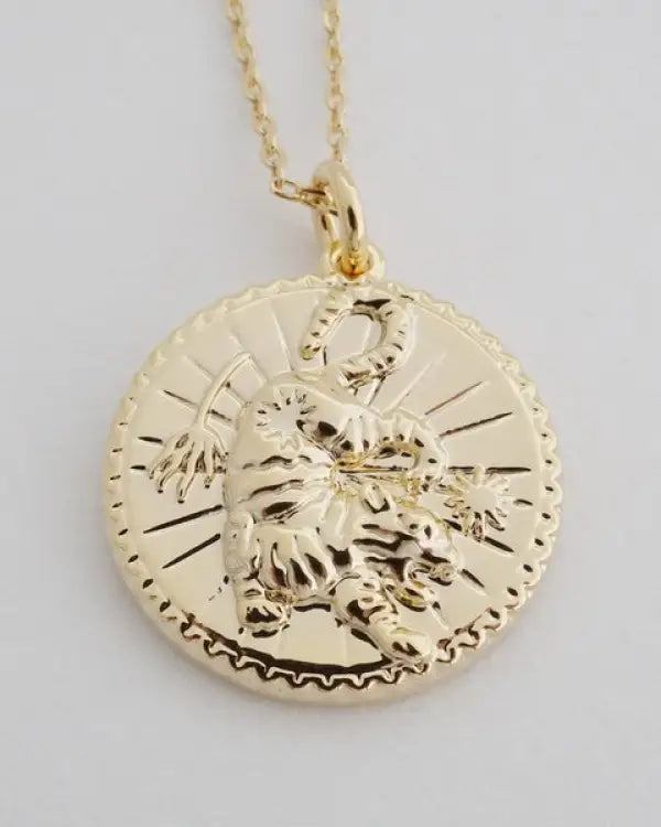 Chinese Zodiac Coin Necklace - Tiger