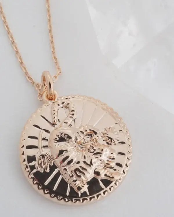 Chinese Zodiac Coin Necklace - Tiger