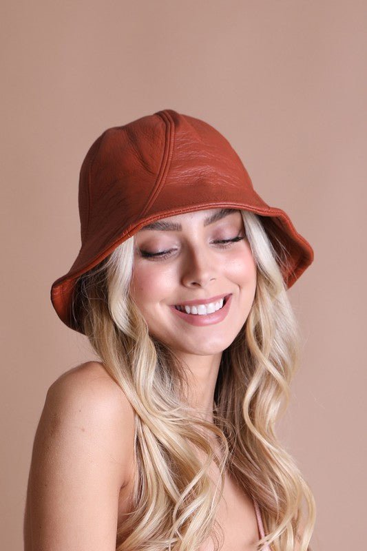 Christiana Faux Leather Bucket Hat